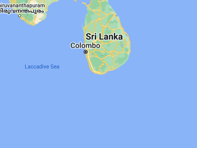 Map showing location of Weligama (5.96667, 80.41667)