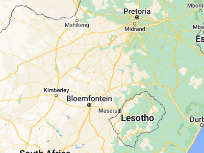 Map showing location of Welkom (-27.98644, 26.70661)