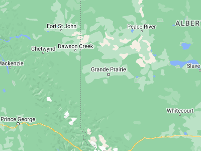 Map showing location of Wembley (55.14995, -119.13602)