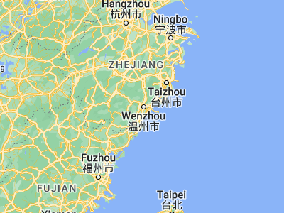 Map showing location of Wenzhou (27.99942, 120.66682)