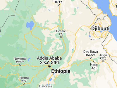 Map showing location of Were Īlu (10.6, 39.43333)