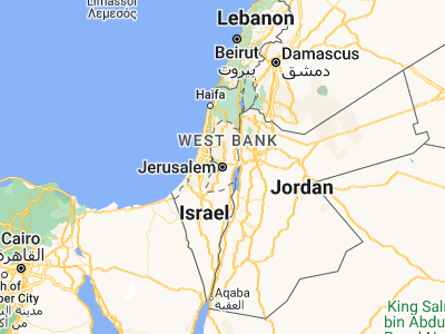 Map showing location of West Jerusalem (31.78199, 35.21961)