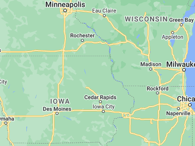 Map showing location of West Union (42.96276, -91.80822)
