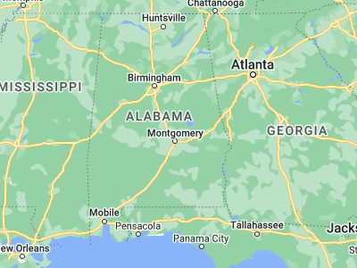 Map showing location of Wetumpka (32.54374, -86.21191)