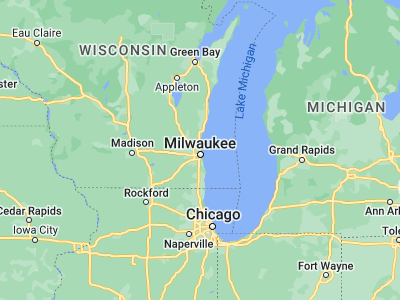 Map showing location of Whitefish Bay (43.11334, -87.90009)