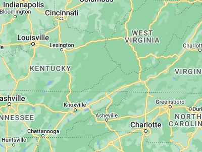 Map showing location of Whitesburg (37.11843, -82.82683)
