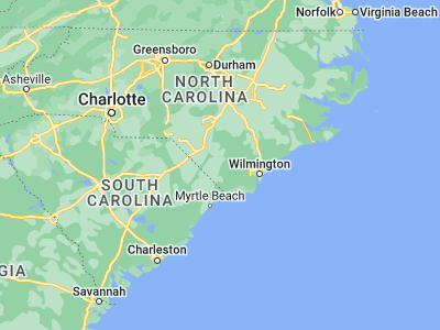 Map showing location of Whiteville (34.33878, -78.70307)