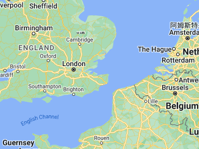 Map showing location of Whitstable (51.3607, 1.0257)