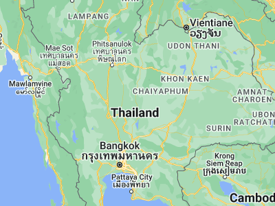 Map showing location of Wichian Buri (15.65778, 101.10603)