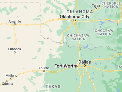 Map showing location of Wichita Falls (33.91371, -98.49339)