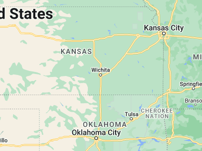 Map showing location of Wichita (37.69224, -97.33754)