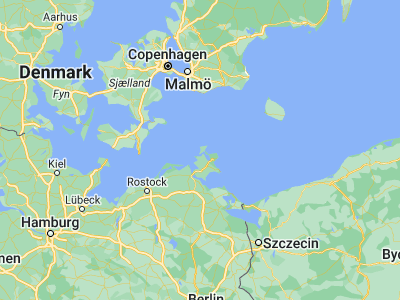 Map showing location of Wiek (54.61667, 13.28333)