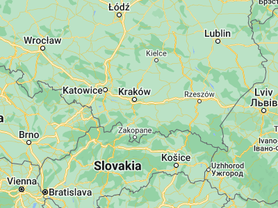 Map showing location of Wieliczka (49.98738, 20.06473)
