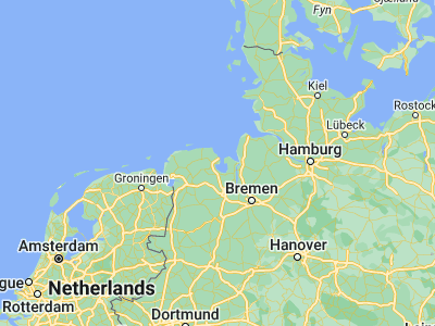 Map showing location of Wilhelmshaven (53.52998, 8.11253)