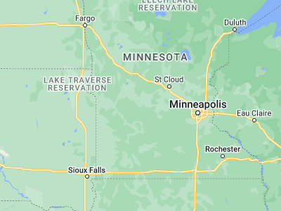 Map showing location of Willmar (45.12191, -95.04334)