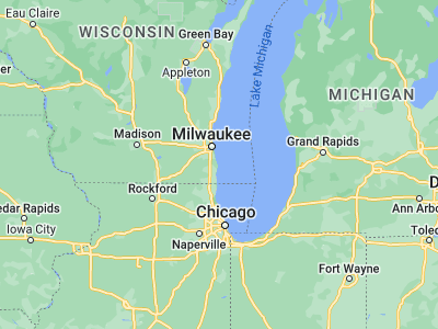 Map showing location of Wind Point (42.78446, -87.76619)