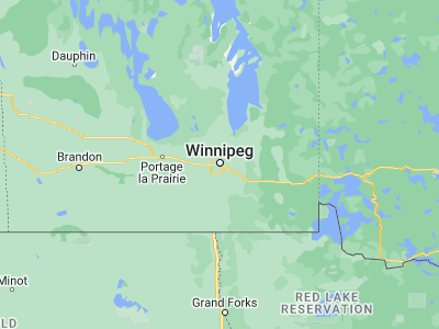 Map showing location of Winnipeg (49.8844, -97.14704)