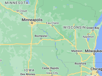 Map showing location of Winona (44.04996, -91.63932)