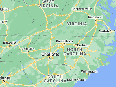 Map showing location of Winston-Salem (36.09986, -80.24422)
