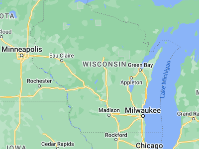 Map showing location of Wisconsin Rapids (44.38358, -89.81735)