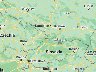 Map showing location of Wisła (49.65629, 18.8591)
