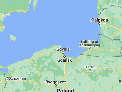 Map showing location of Władysławowo (54.79086, 18.4009)