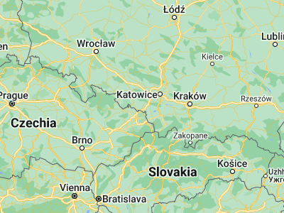 Map showing location of Wodzisław Śląski (50.00377, 18.47205)