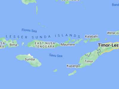 Map showing location of Wolomarang (-8.604, 122.1994)