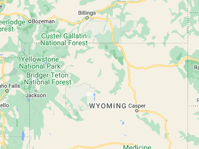 Map showing location of Worland (44.0169, -107.95537)