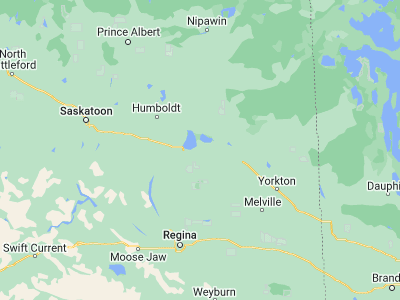 Map showing location of Wynyard (51.76674, -104.18436)