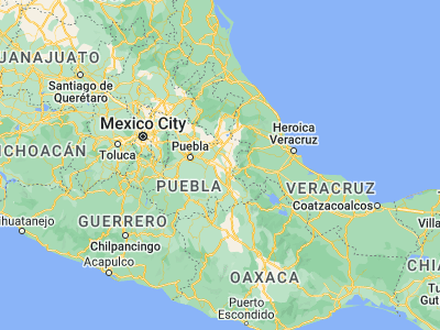 Map showing location of Xaltepec (18.87584, -97.61202)