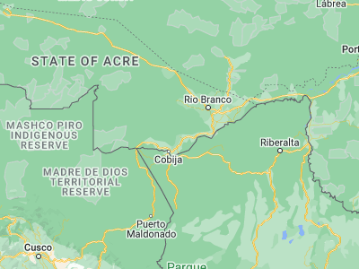 Map showing location of Xapuri (-10.65167, -68.50444)