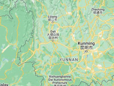 Map showing location of Xiangcheng (25.46687, 100.56248)