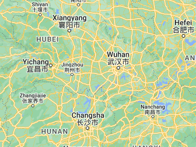 Map showing location of Xiantao (30.38333, 113.4)