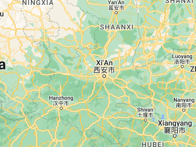 Map showing location of Xianyang (34.33778, 108.70261)