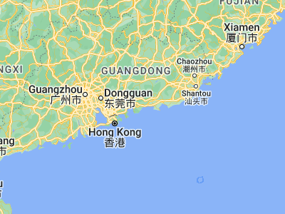 Map showing location of Xiaomo (22.7769, 115.0338)