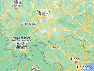 Map showing location of Xicheng (23.30602, 103.16351)