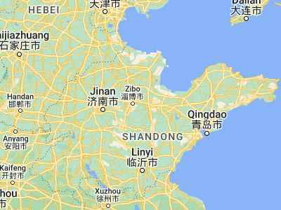 Map showing location of Xindian (36.7975, 118.29444)