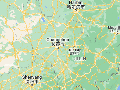 Map showing location of Xinglongshan (43.95611, 125.46611)