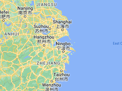Map showing location of Xinpu (30.24367, 121.36419)