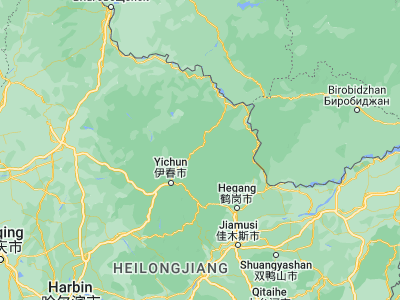 Map showing location of Xinqing (48.23333, 129.5)