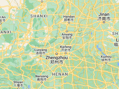 Map showing location of Xinxiang (35.30889, 113.86722)