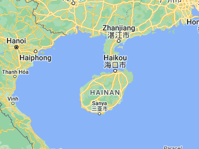 Map showing location of Xinying (19.89295, 109.52534)