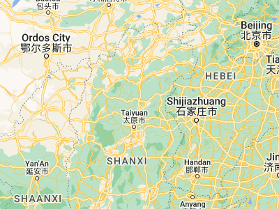 Map showing location of Xinzhou (38.40917, 112.73333)