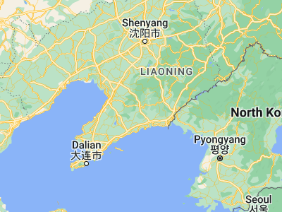 Map showing location of Xiuyan (40.29278, 123.27444)
