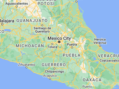 Map showing location of Xochimilco (19.26222, -99.1075)