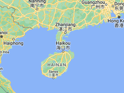 Map showing location of Xucheng (20.35, 110.12884)