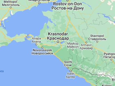 Map showing location of Yablonovskiy (44.98901, 38.94324)