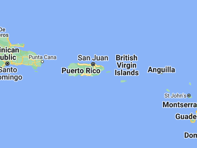 Map showing location of Yabucoa (18.05052, -65.87933)