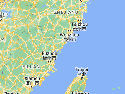 Map showing location of Yacheng (26.98829, 120.18835)